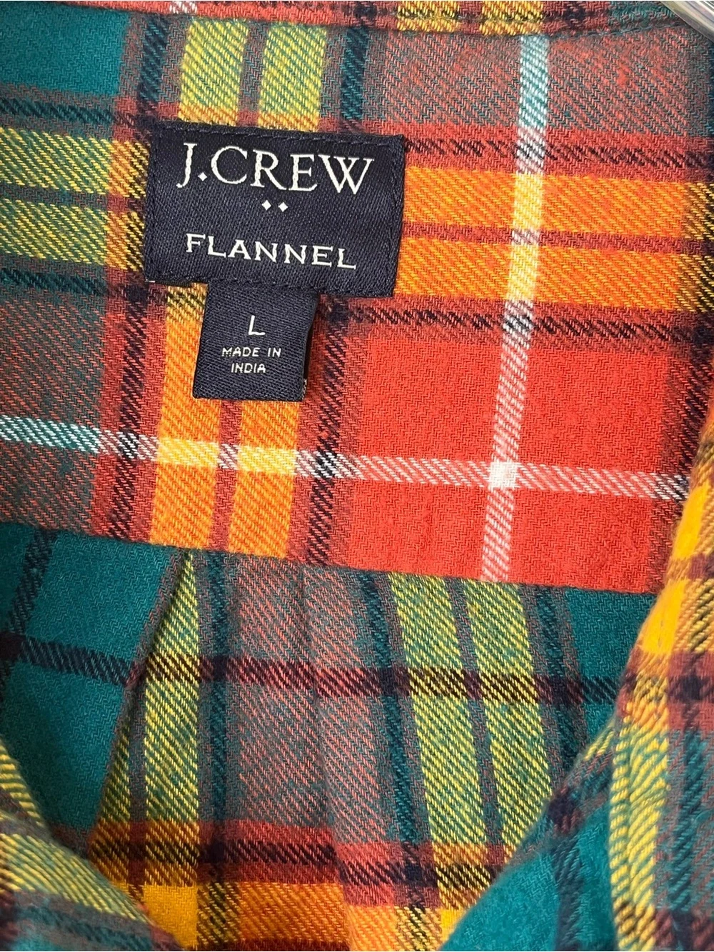 J. Crew Men’s Flannel Plaid Button Shirt, Multicolor Buchanan Tartan, AZ837, L